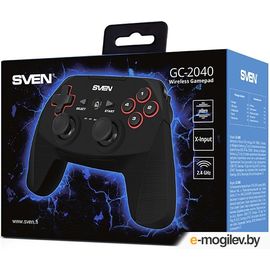  Геймпад беспроводной Sven GC-2040 (11 кл. 2 мини-джойстика, D-pad, Soft Touch, PC/PS3/Xinput), 