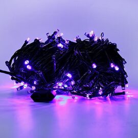  Гирлянда внутренняя нить 20 метров, 200 диодов, синий (черный провод) 