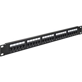  Патч-панель ExeGate EPP-19-25-6P4C-C2 (EX281084RUS) телефонная (19", 1U, 25 port, RJ-12 6P4C, RoHS, Black, RTL) 