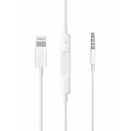  Аудиокабель  MH021 AUX с микрофоном Jack 3.5 (m) - Lightning (m), 1 м, белый 