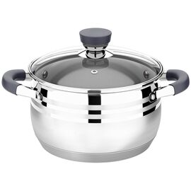  Кастрюля LARA LR02-472 (нерж) серия <MERCURY> 20см, 3.9л, стал.ручки, капсул индук дно, жароп.крышка 