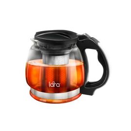  Заварочный чайник LARA LR06-16  силикатное стекло. стальной фильтр. подъем крышки 