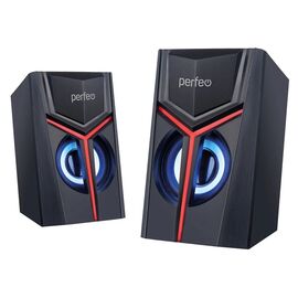  Акустическая система 2.0 Perfeo "TRIAL" мощность 2х3 Вт, USB, чёрн, Game Design, LED подсветка 7 цв 