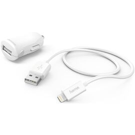  Комплект зарядного устройства HAMA H-183266, USB, 8-pin Lightning (Apple), 2.4A, белый 