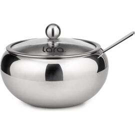  Сахарница LARA LR08-36 с ложкой 560мл, сталь, крышка из закаленного стекла 