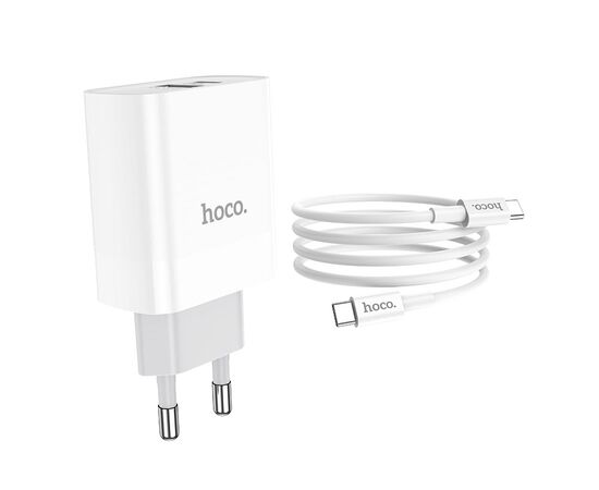  СЗУ HOCO C80A Rapido PD20W, QC3.0, Type-C + Type-C (белый) 