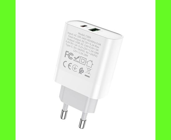  СЗУ HOCO C80A Rapido PD20W, QC3.0 (EU) (белый) 